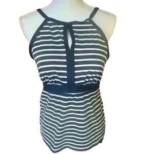 Lands End Tankini too. Worn once. Size 12. Navy and white.